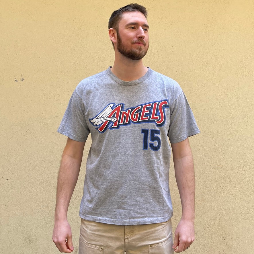 Starter Made in USA Los Angeles Angels #15 Salmon Grey Tshirt