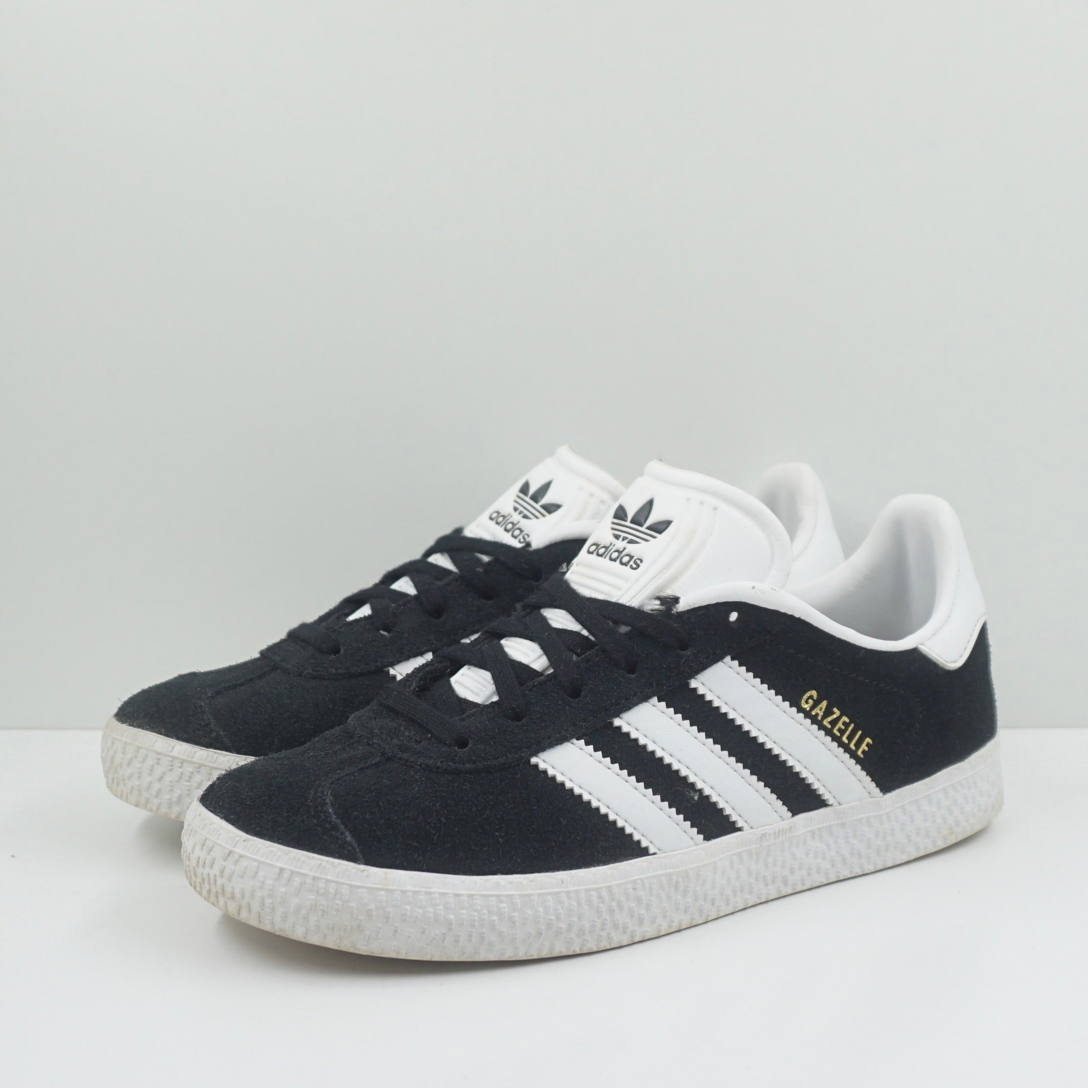 Adidas Gazelle Core Black Cloud White Gold Metallic (PS)
