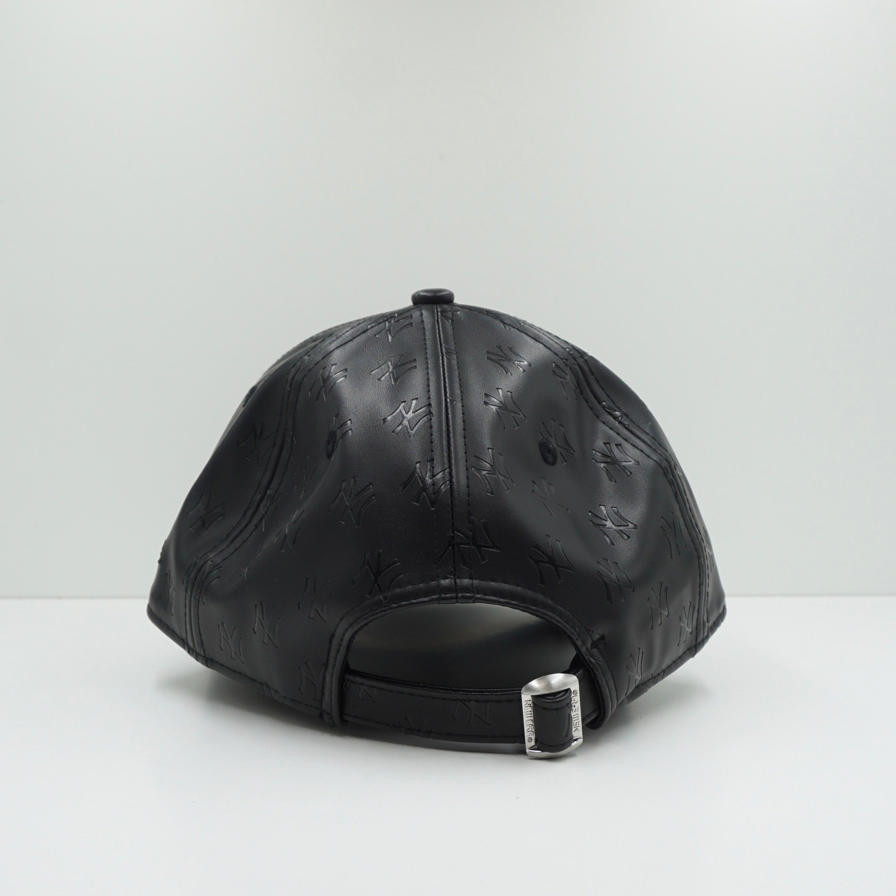 New Era Multi New York Yankees Logo Black Faux Leather Adjustable Cap