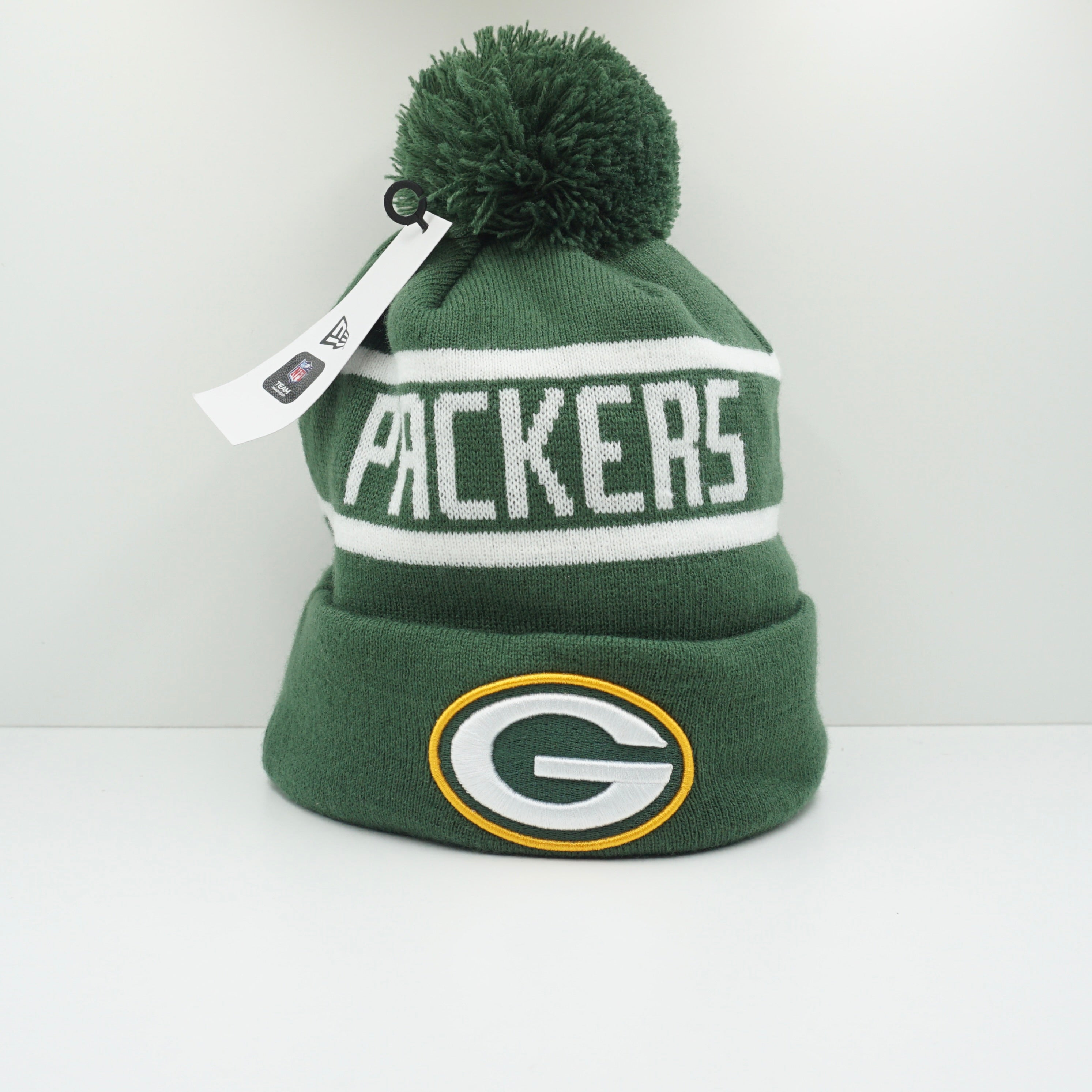 New Era Green Bay Packers Bobble Top Beanie