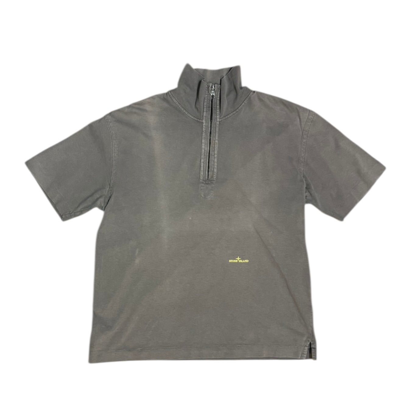 Vintage Stone Island Quarter Zip Grey Tshirt