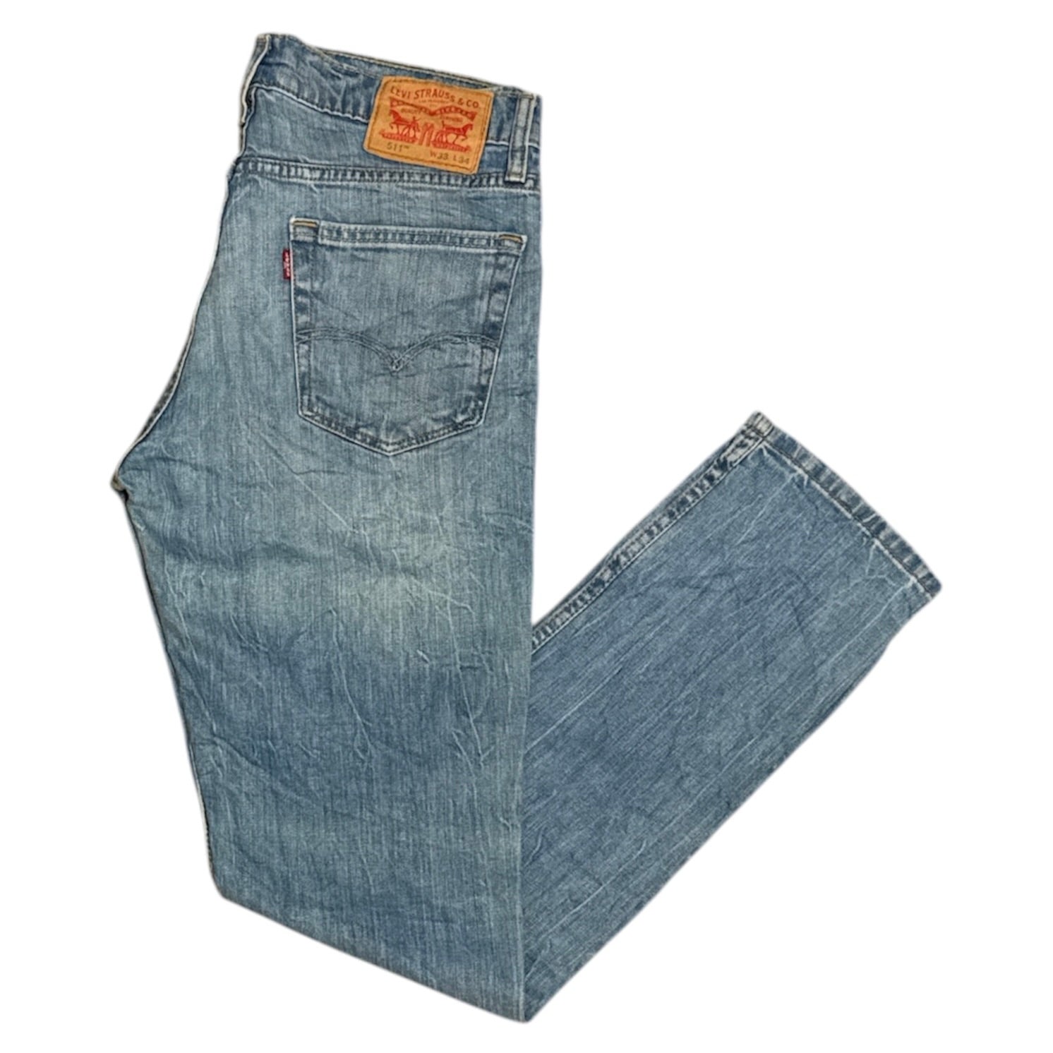 Levi's 511 Light Blue Crinkle Wash Jeans