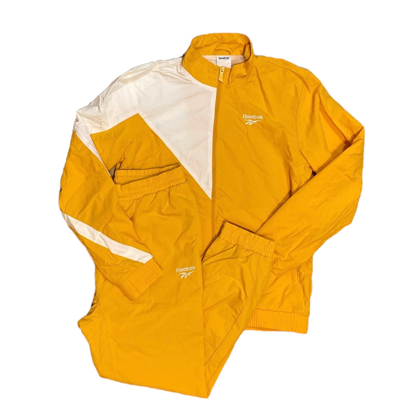 Reebok Classic Yellow Logo Tracksuit Jacket & Pants Set