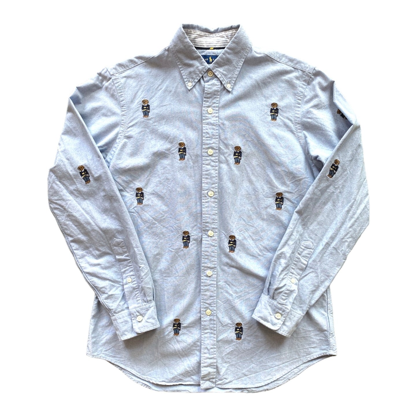 Ralph Lauren Blue All Over Polo Bear Custom Oxford Shirt