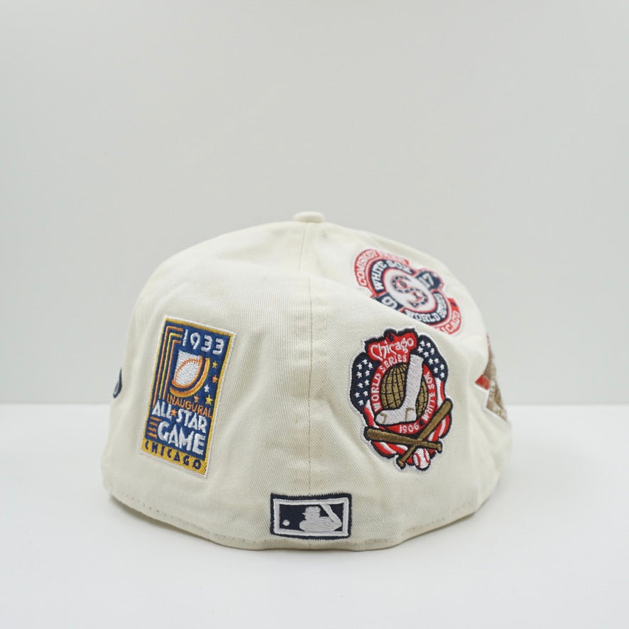 New Era MLB Cooperstown Chicago White Sox Patch Sail Navy Fitted Cap