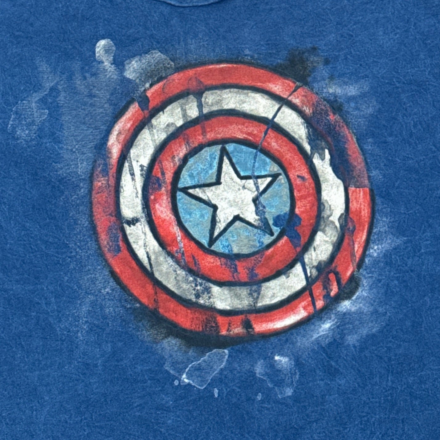 Marvel Captain America Water Paint Shield Blue Tshirt