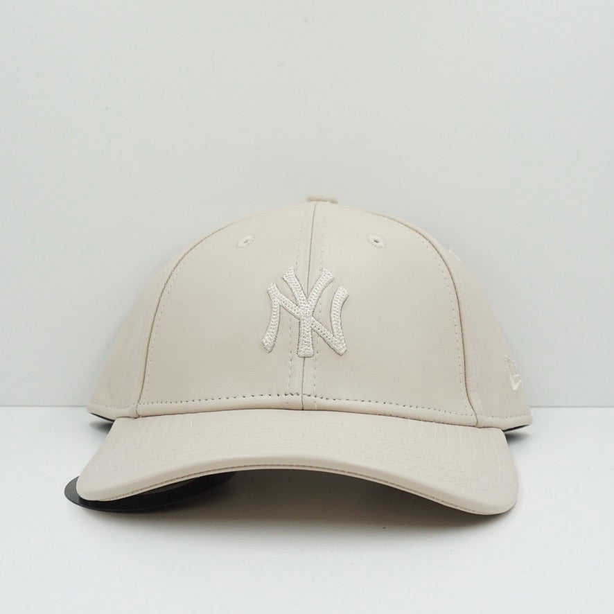 Beige leather cap on sale