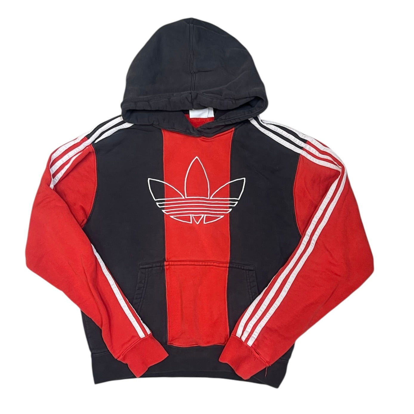 Adidas Red Black Striped Hoodie