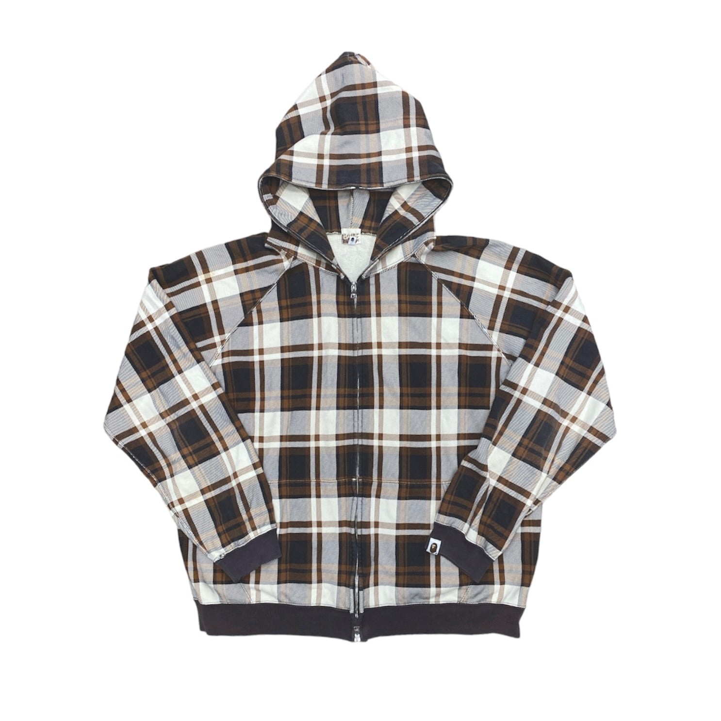 A Bathing Ape Full Zip Brown Plaid Hoodie