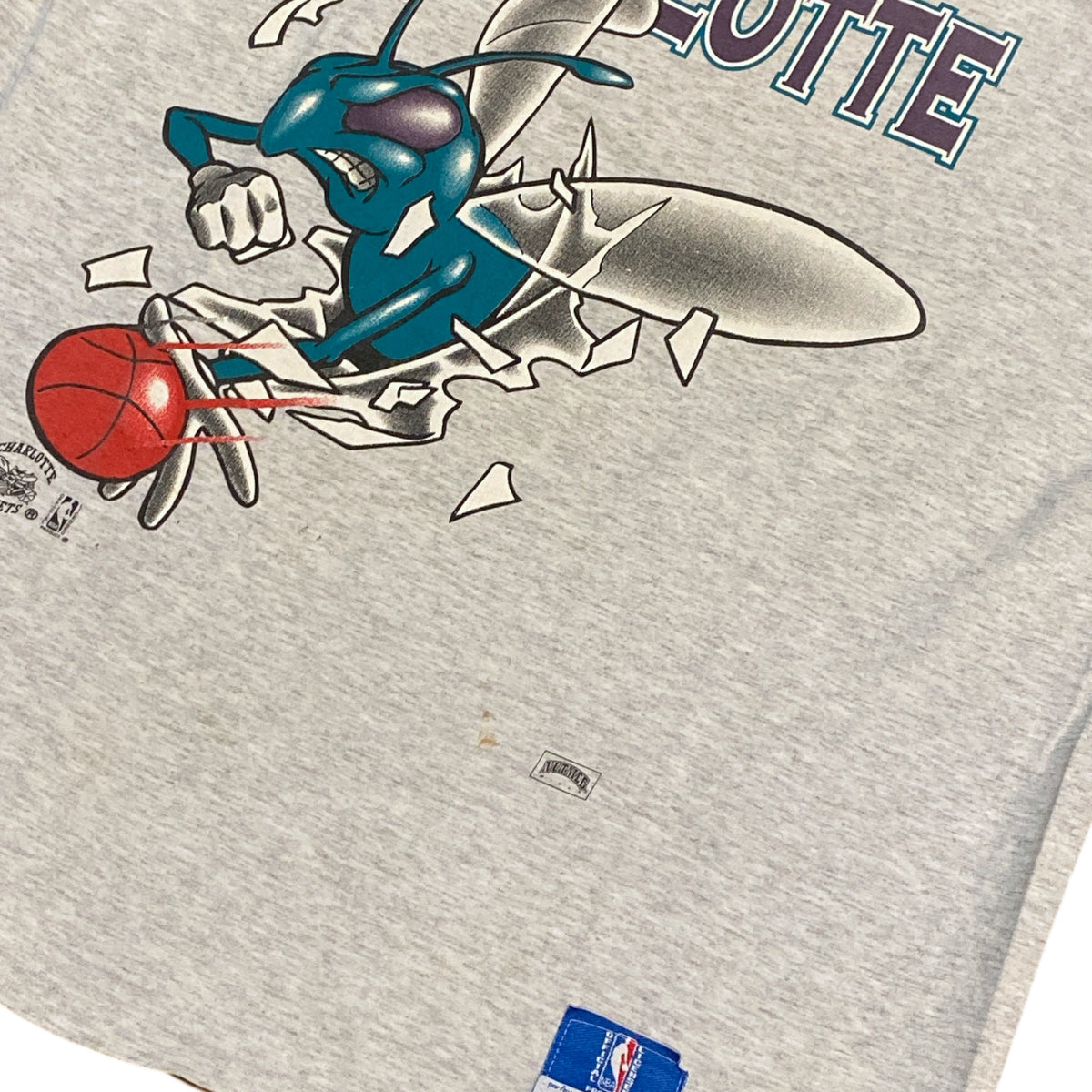 Vintage Charlotte Hornets Grey Tshirt