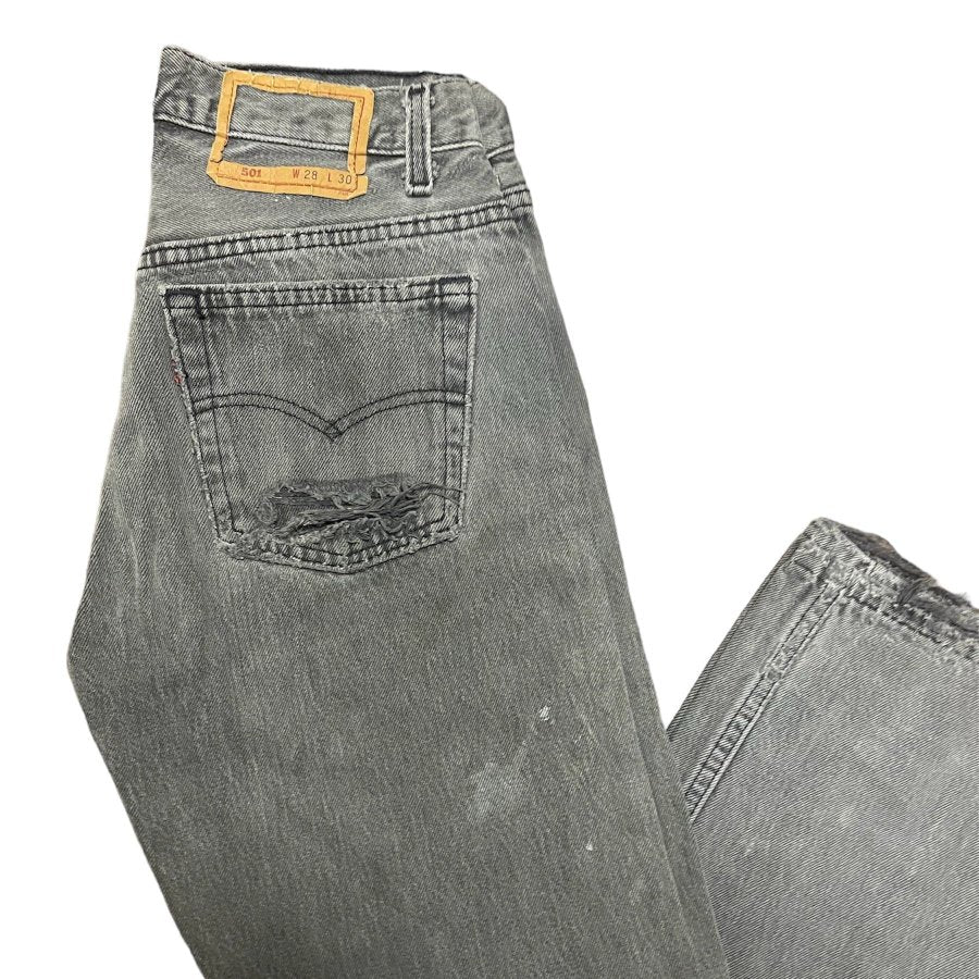 Vintage Levis 501 Distressed Grey Jeans (W28/L30)