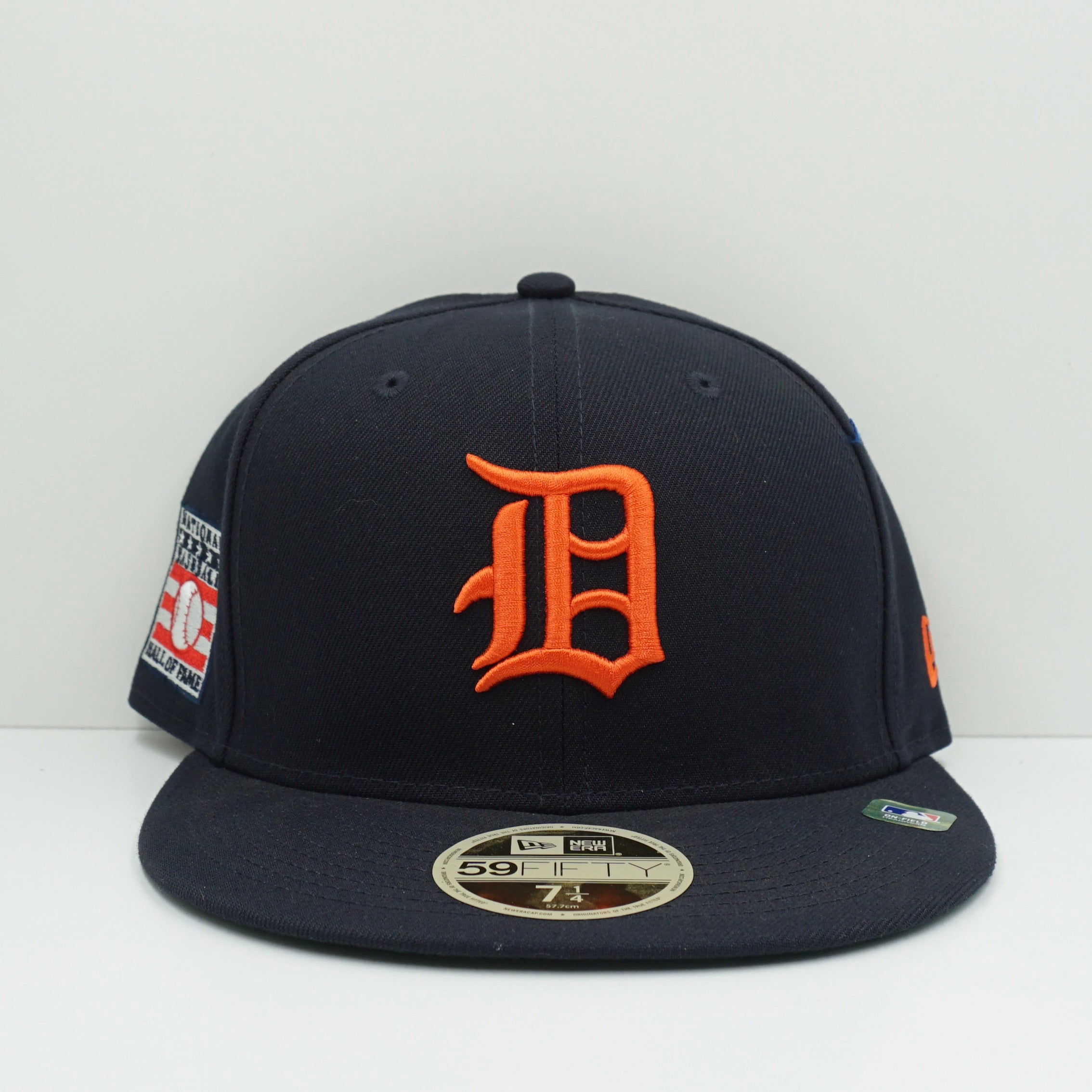 New Era Cooperstown Detroit Tigers Hall Of Fame Navy Orange Fitted Cap