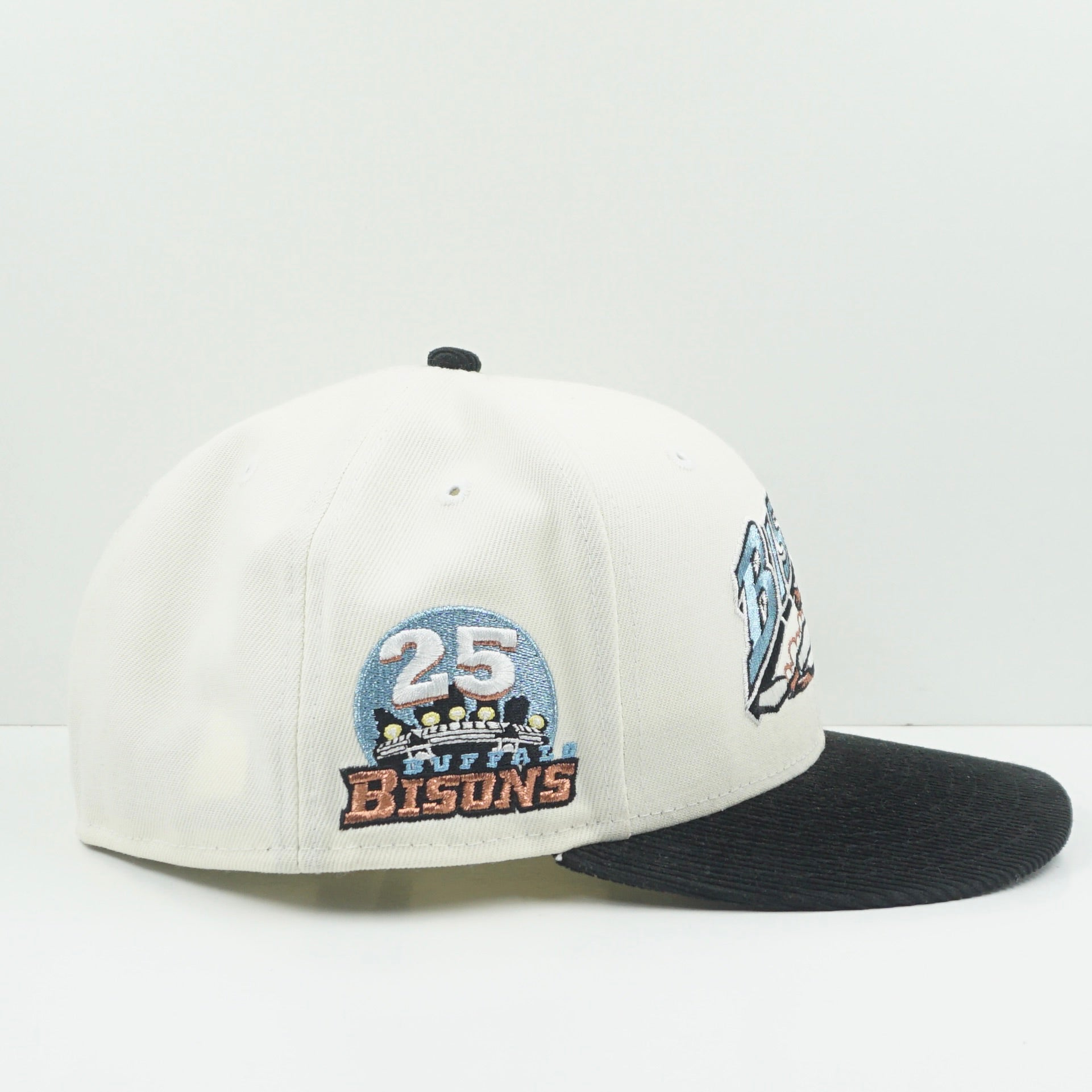 New Era Buffalo Bisons Beige Black Corduroy Brim Fitted Cap