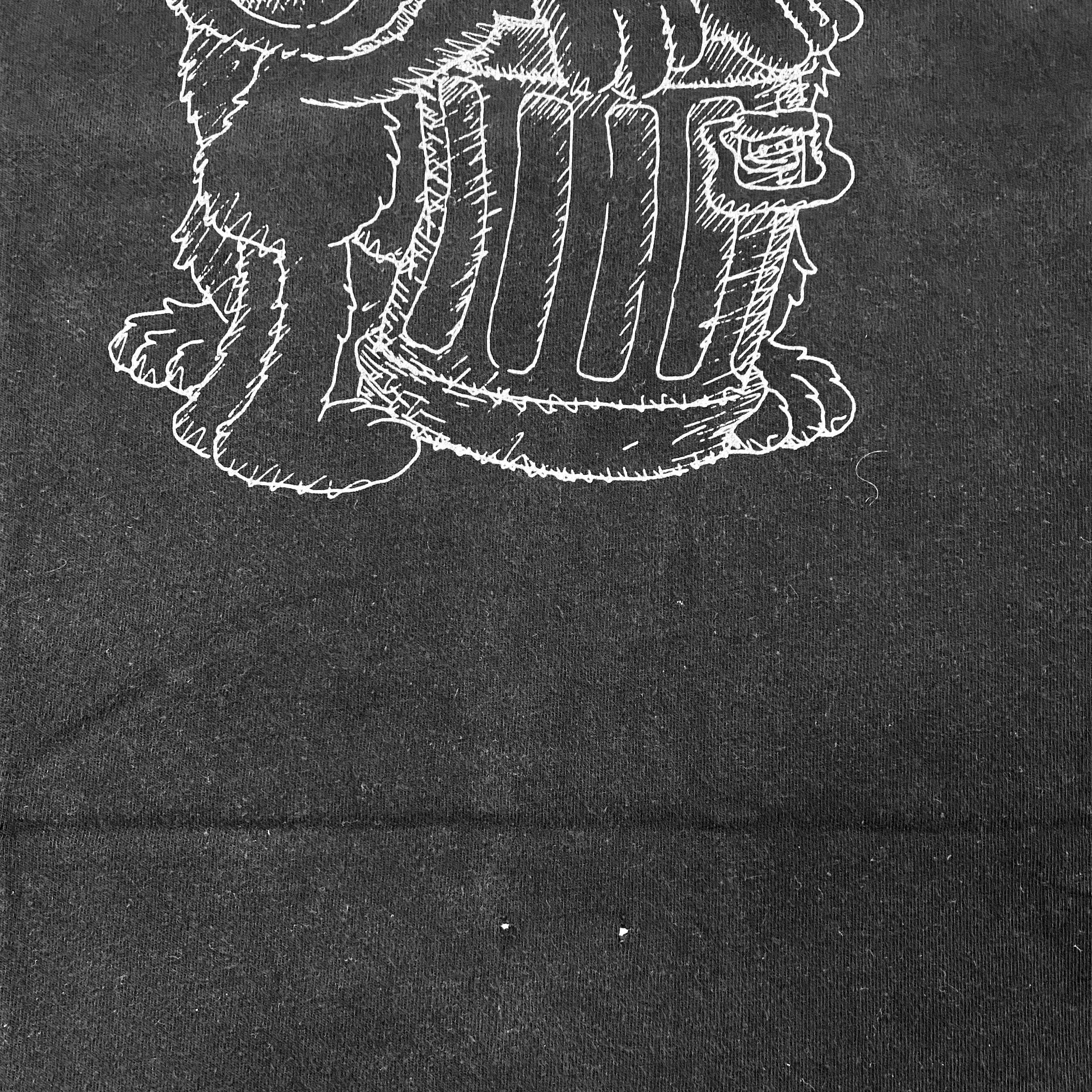 KAWS X Uniqlo X Sesame Street Companion Trash Can Outline Black Tshirt