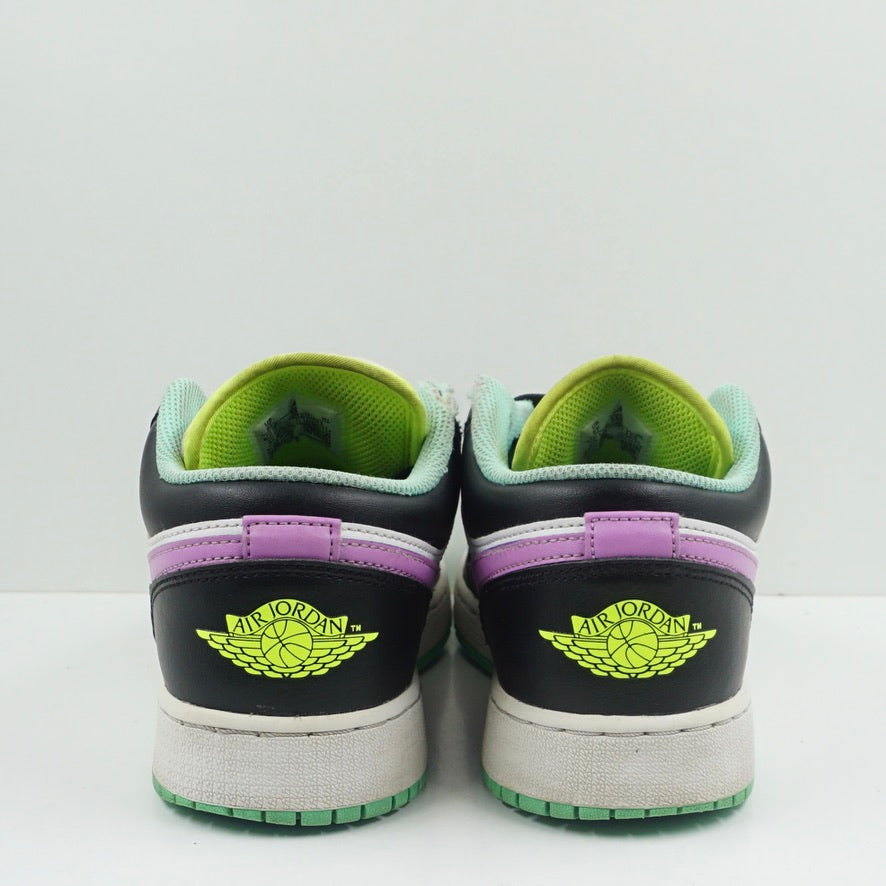 Jordan 1 Low Green Glow Violet Shock (GS)