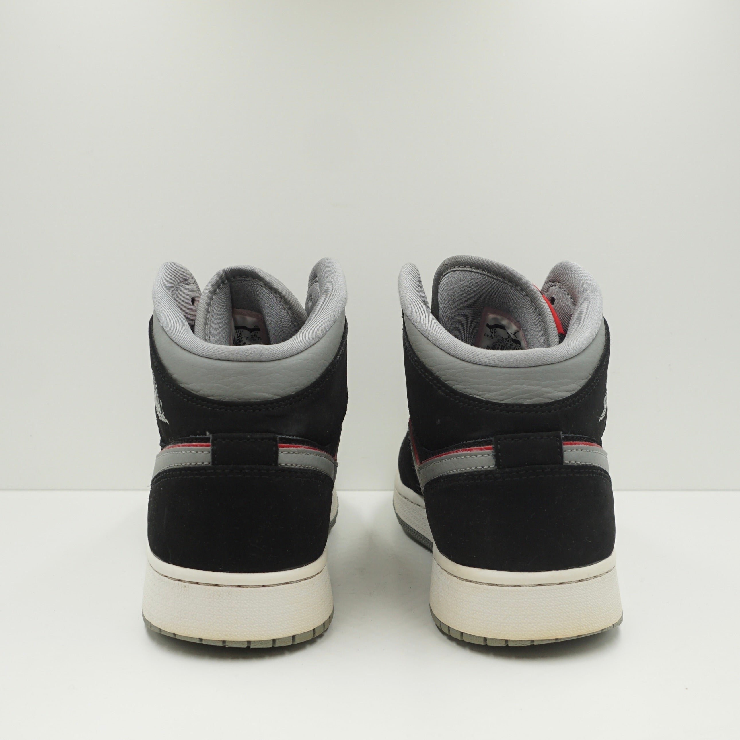 Jordan 1 Mid Black Particle Grey Gym Red (GS)