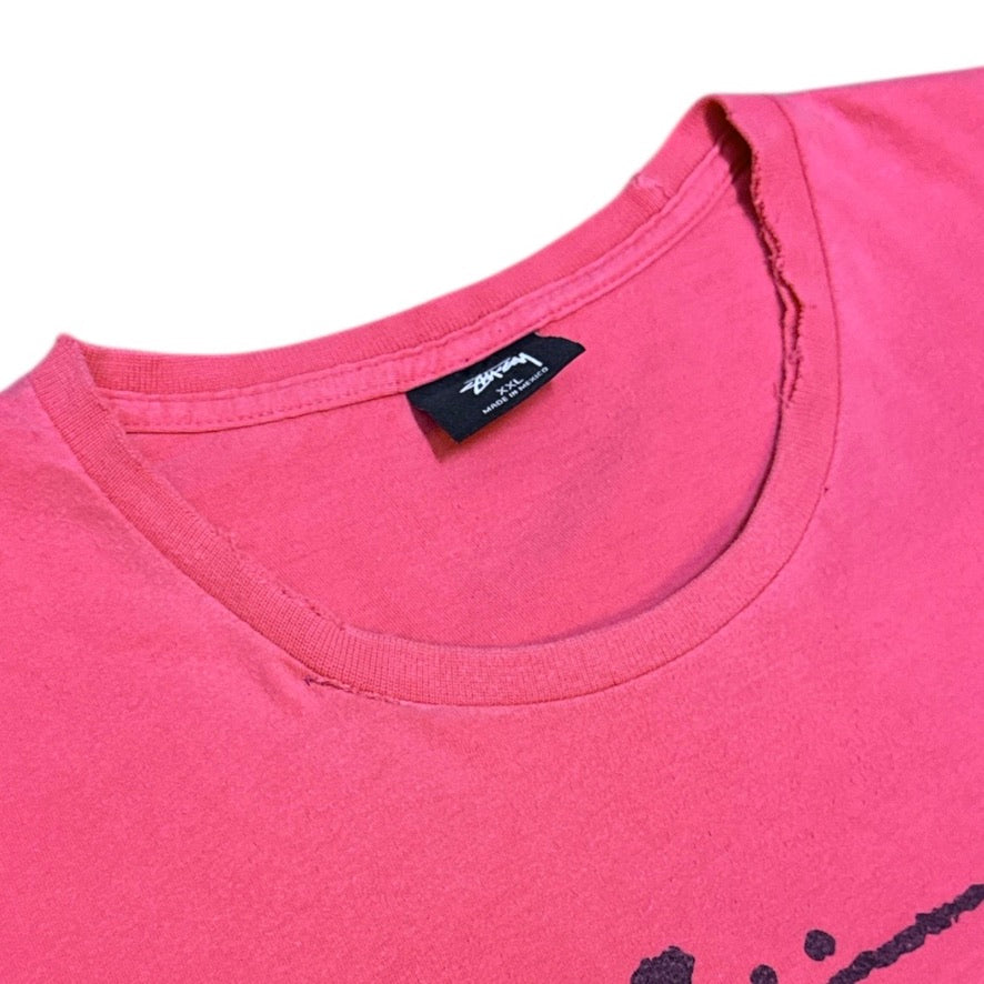 Stussy World Tour Logo Pink Tshirt