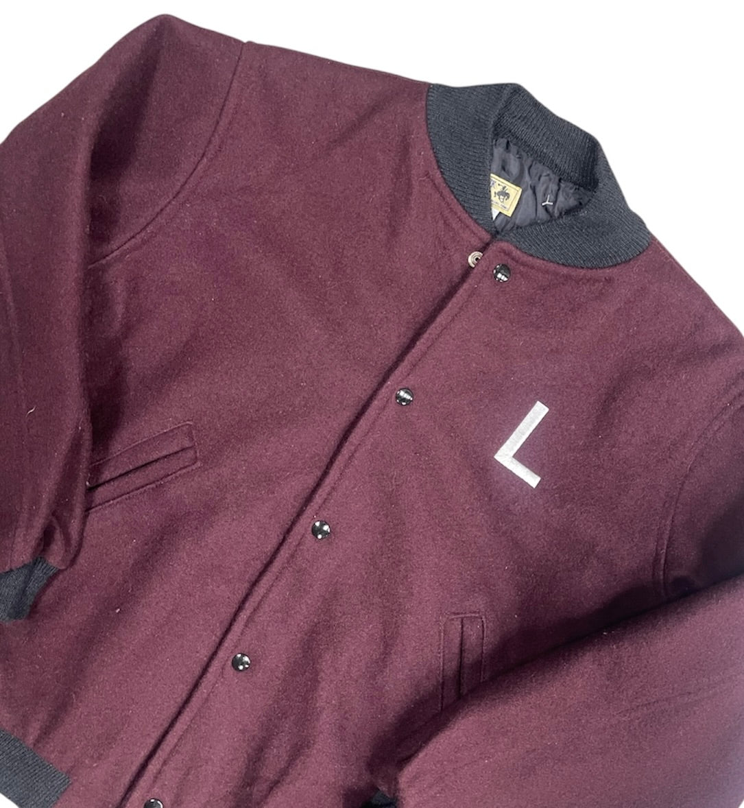Mavrick Jackets Inc Dark Red Black Varsity Jacket