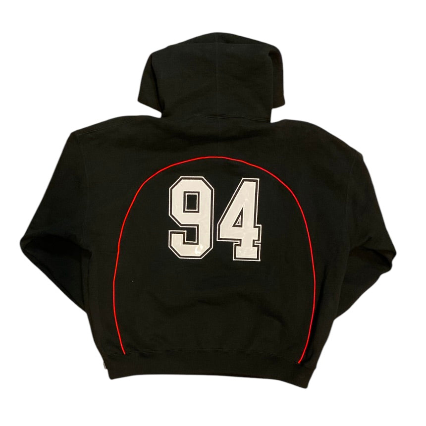 Supreme SS23 Boxy Piping Arc Hooded Sweatshirt Black
