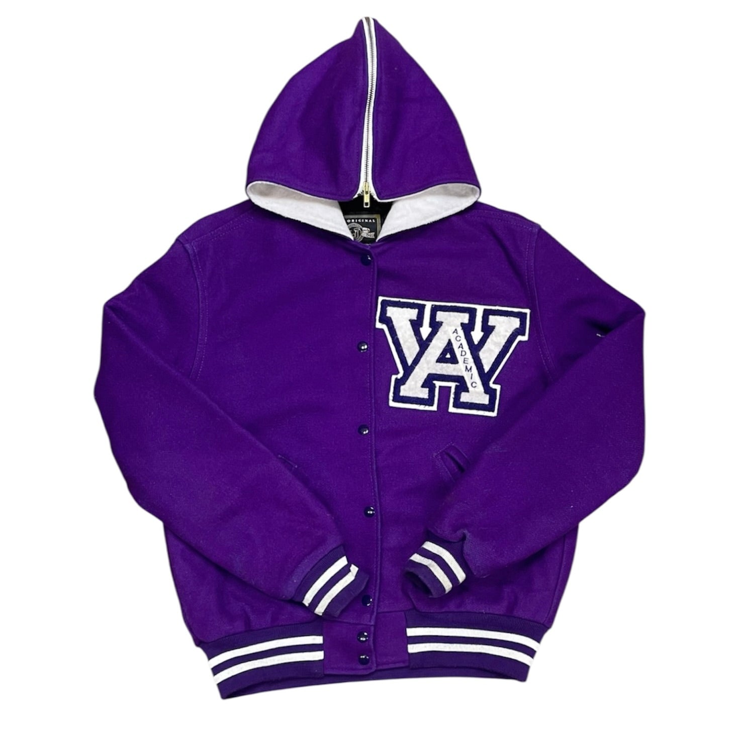 The Original Holloway Arvada West High School Purple White Varsity Jacket