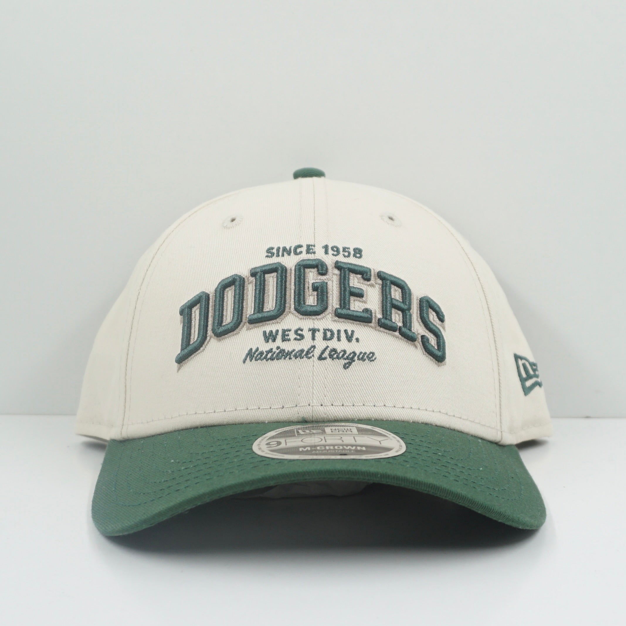 New Era Dodgers National League Beige Green Adjustable Cap