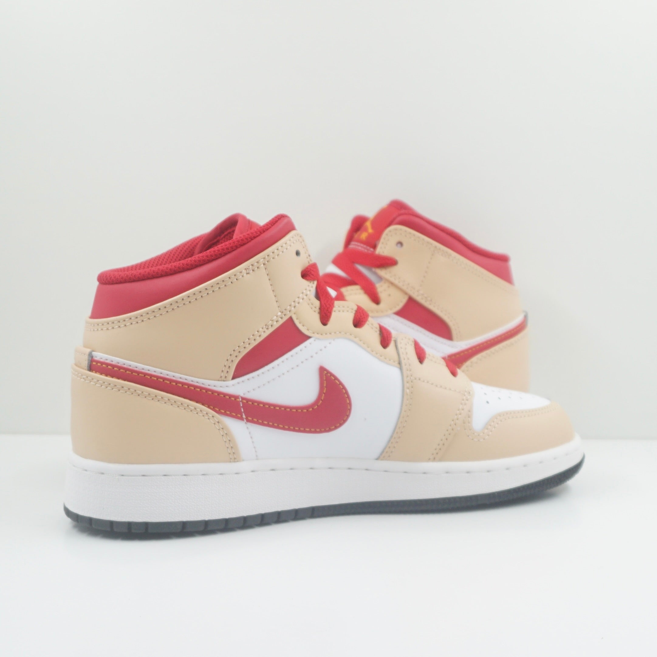 Jordan 1 Mid Light Curry Cardinal (GS)