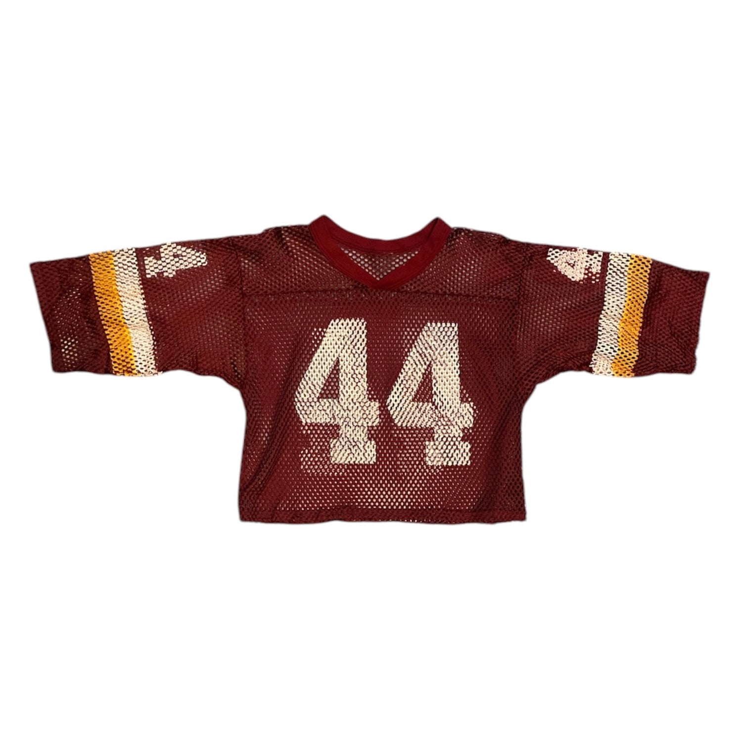 #44 Burgundy Net Cropped American Football Jersey