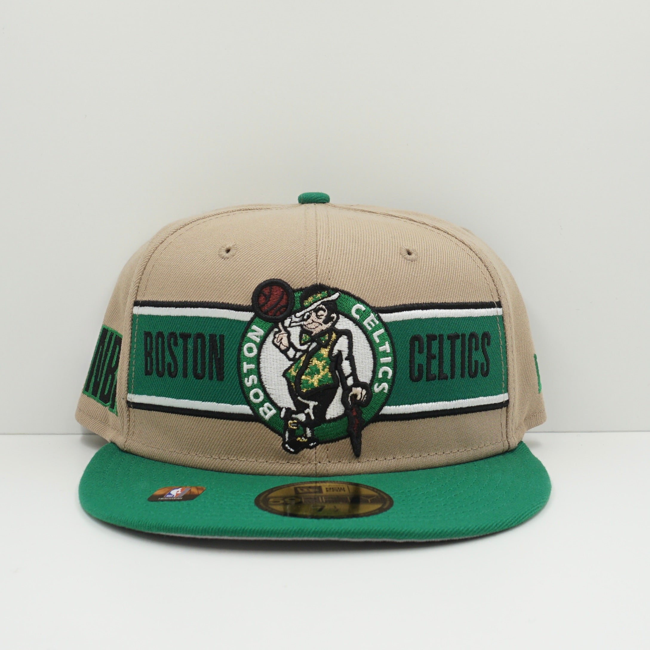 New Era Boston Celtics Beige Green Fitted Cap