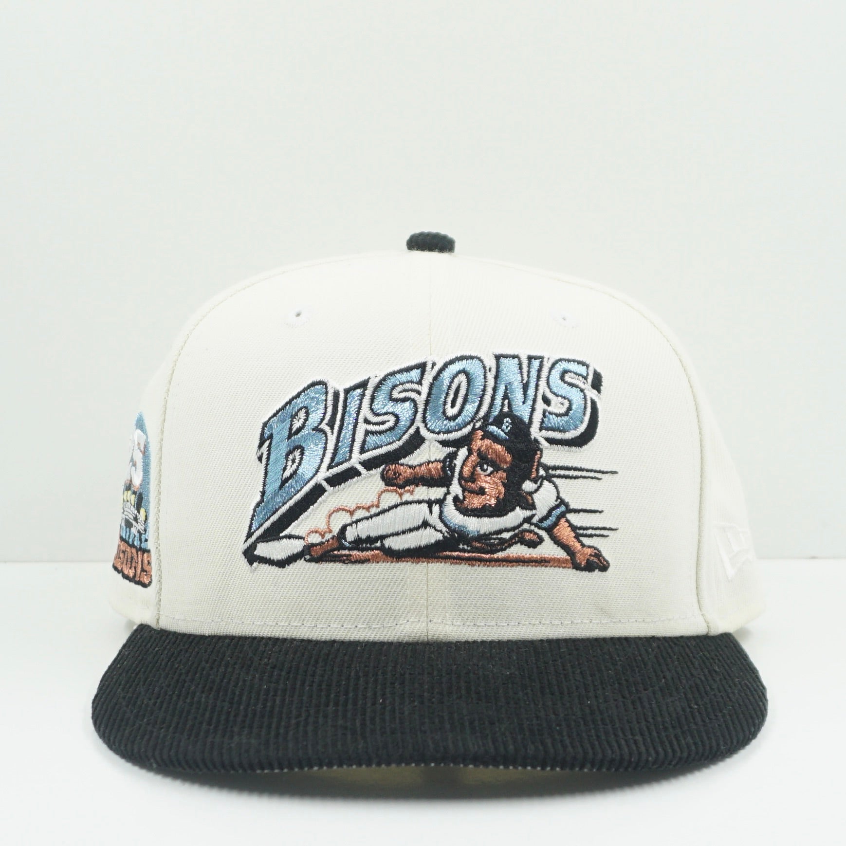 New Era Buffalo Bisons Beige Black Corduroy Brim Fitted Cap