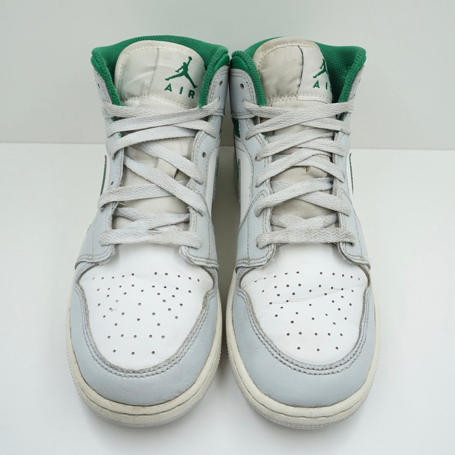 Jordan 1 Mid White Pure Platinum Pine Green (GS)