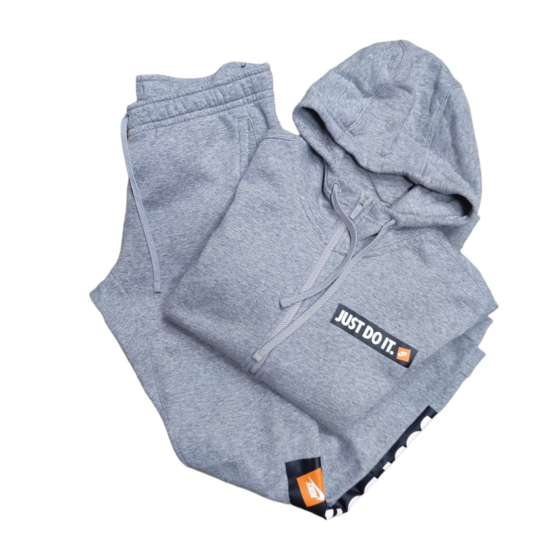 Nike Full Zip Fleece Set Hoodie & Pants Just Do it Grey