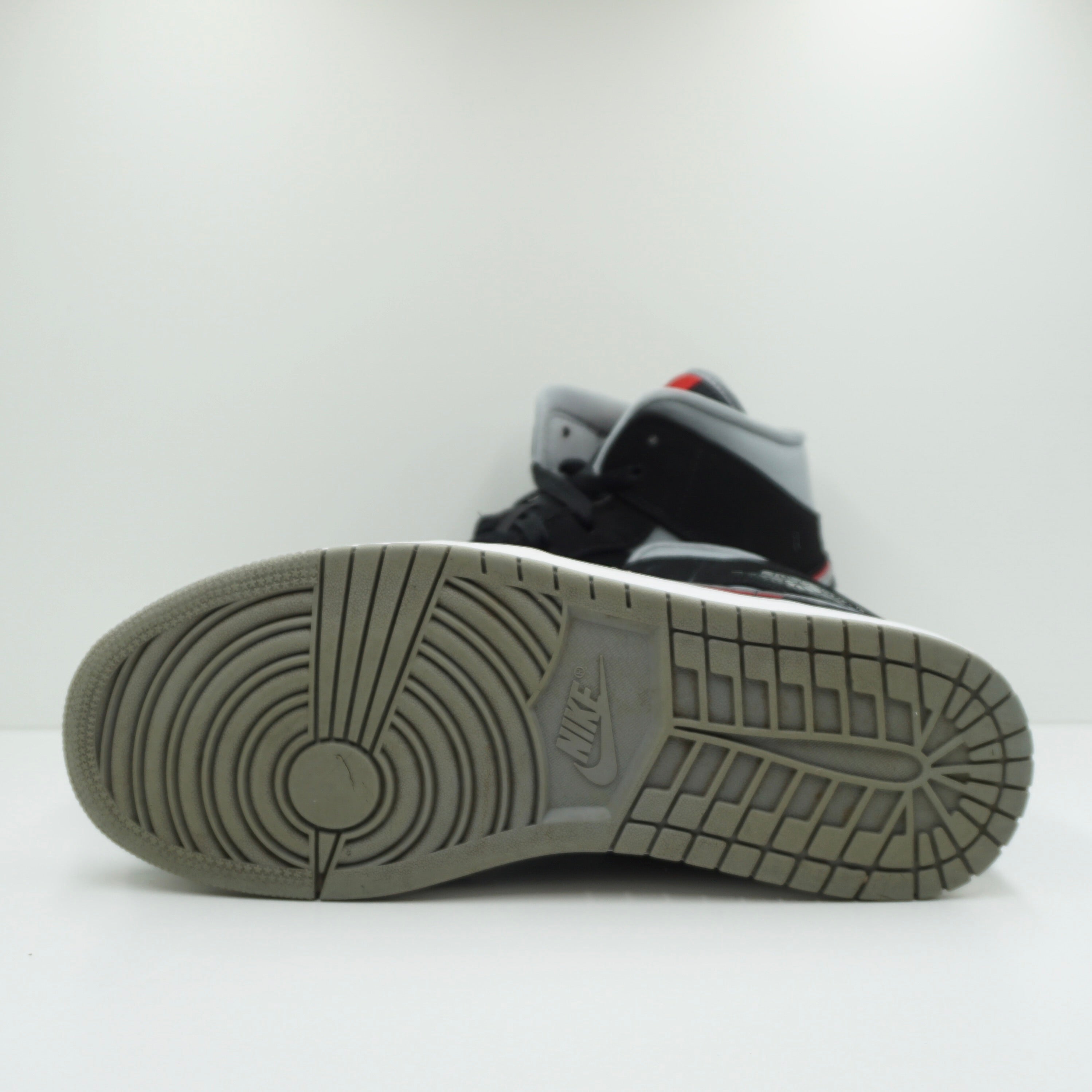 Jordan 1 Mid Black Particle Grey Gym Red