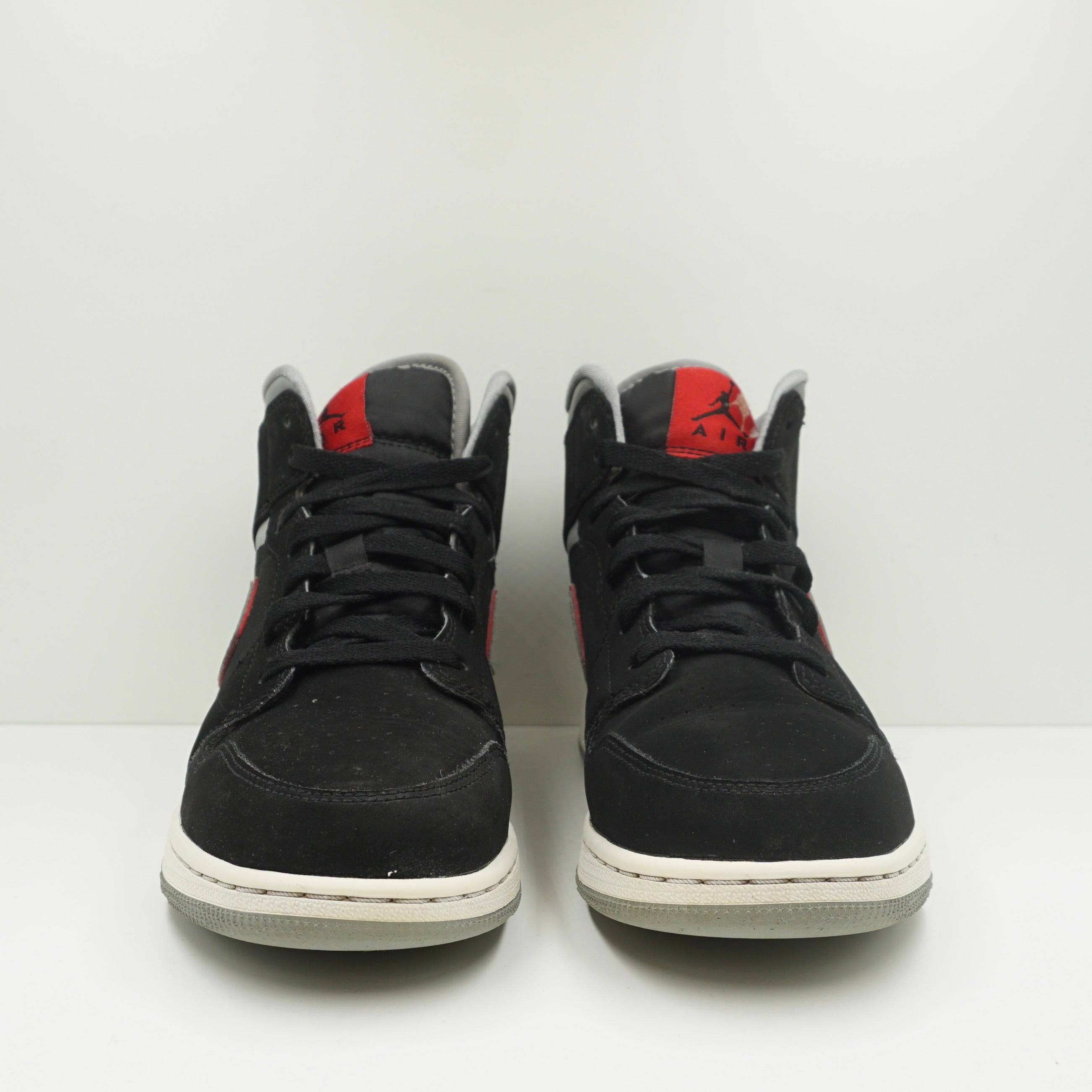 Jordan 1 Mid Black Particle Grey Gym Red (GS)