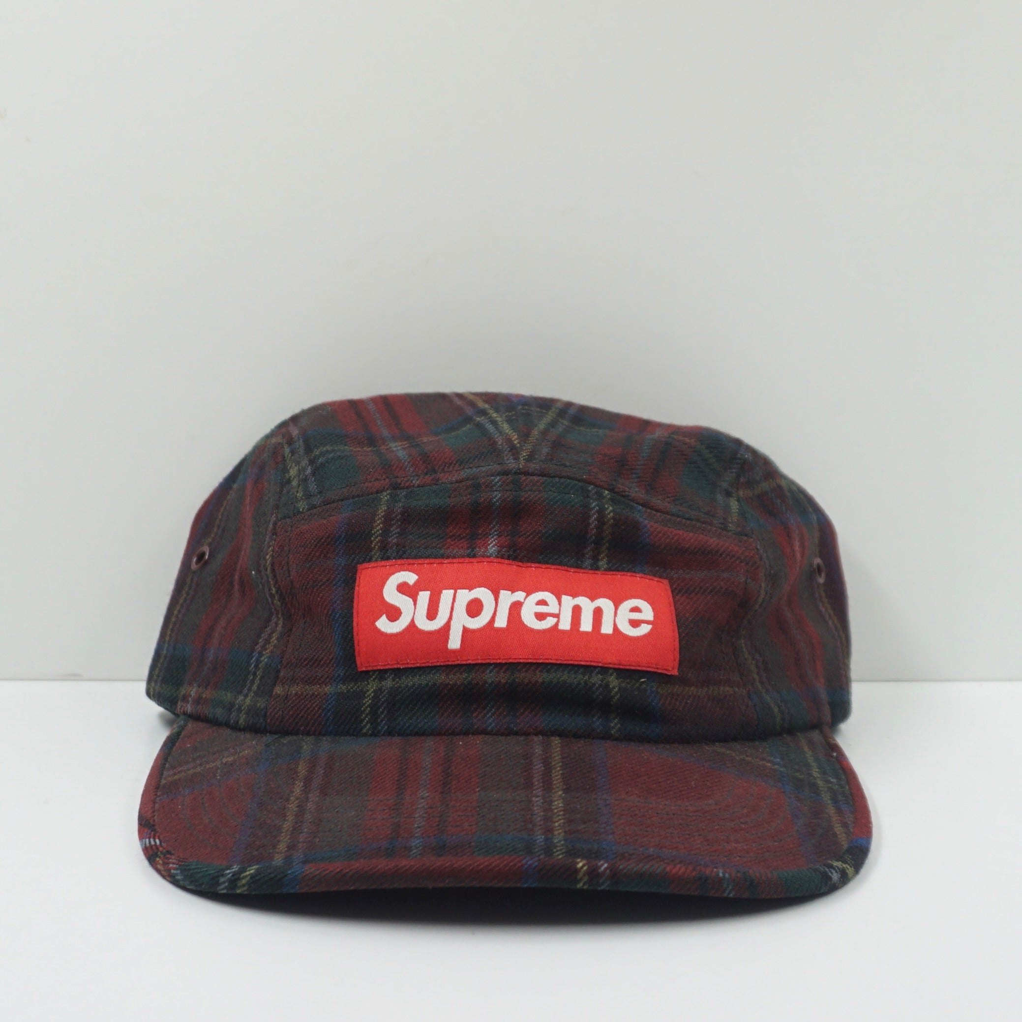 Supreme FW16 Red Plaid Camp Cap