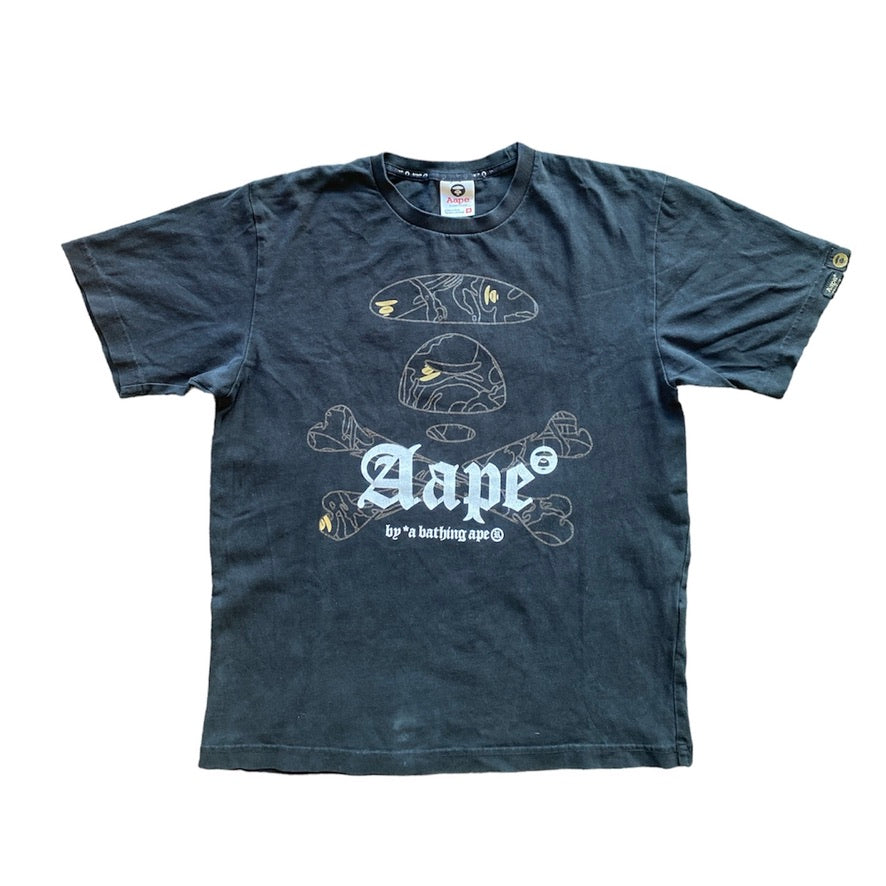 AAPE By A Bathing Ape Pirate Crossbones Black Tshirt