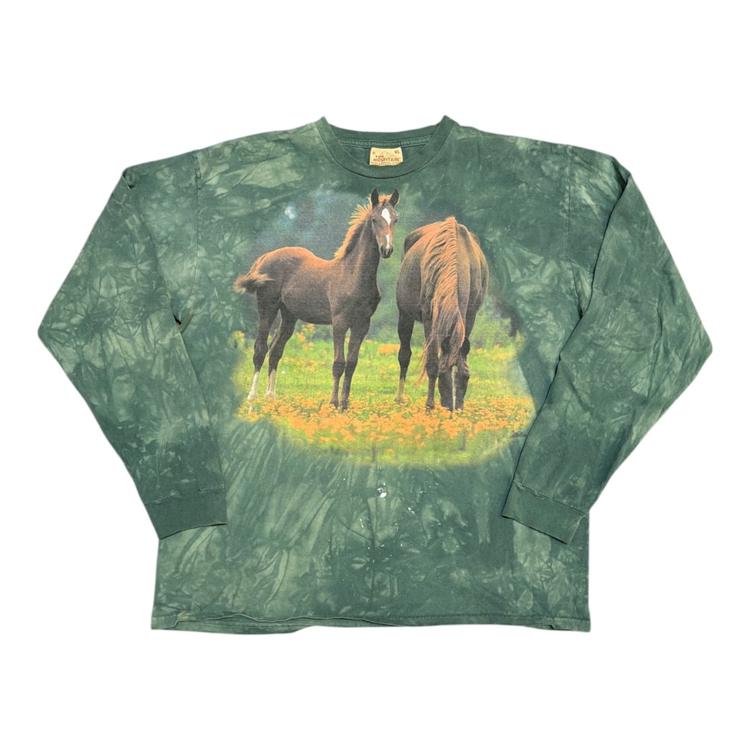 Vintage The Mountain Horse Tie Dye Green Long Sleeve