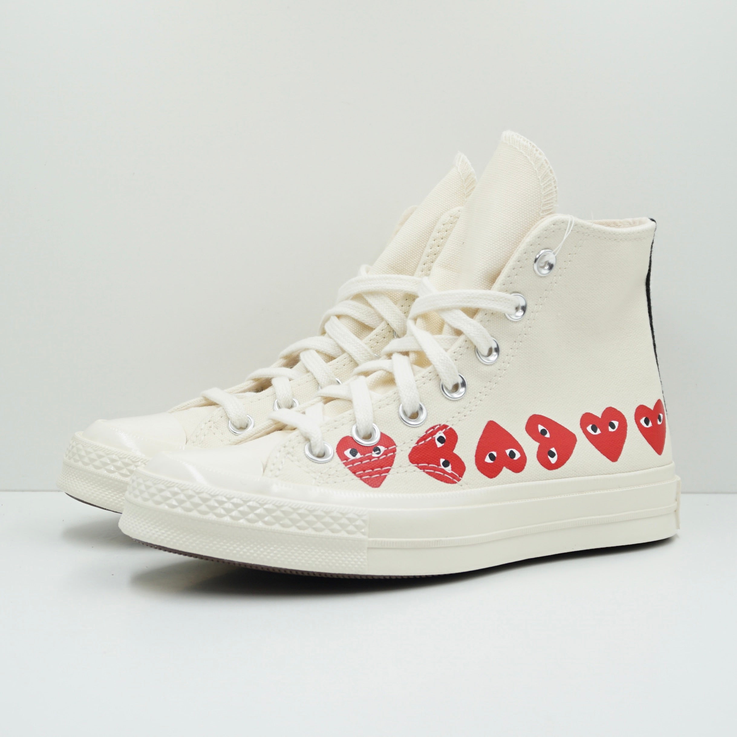 Converse x Comme Des Garçons Play Chuck Taylor 70 High Multi Heart Beige