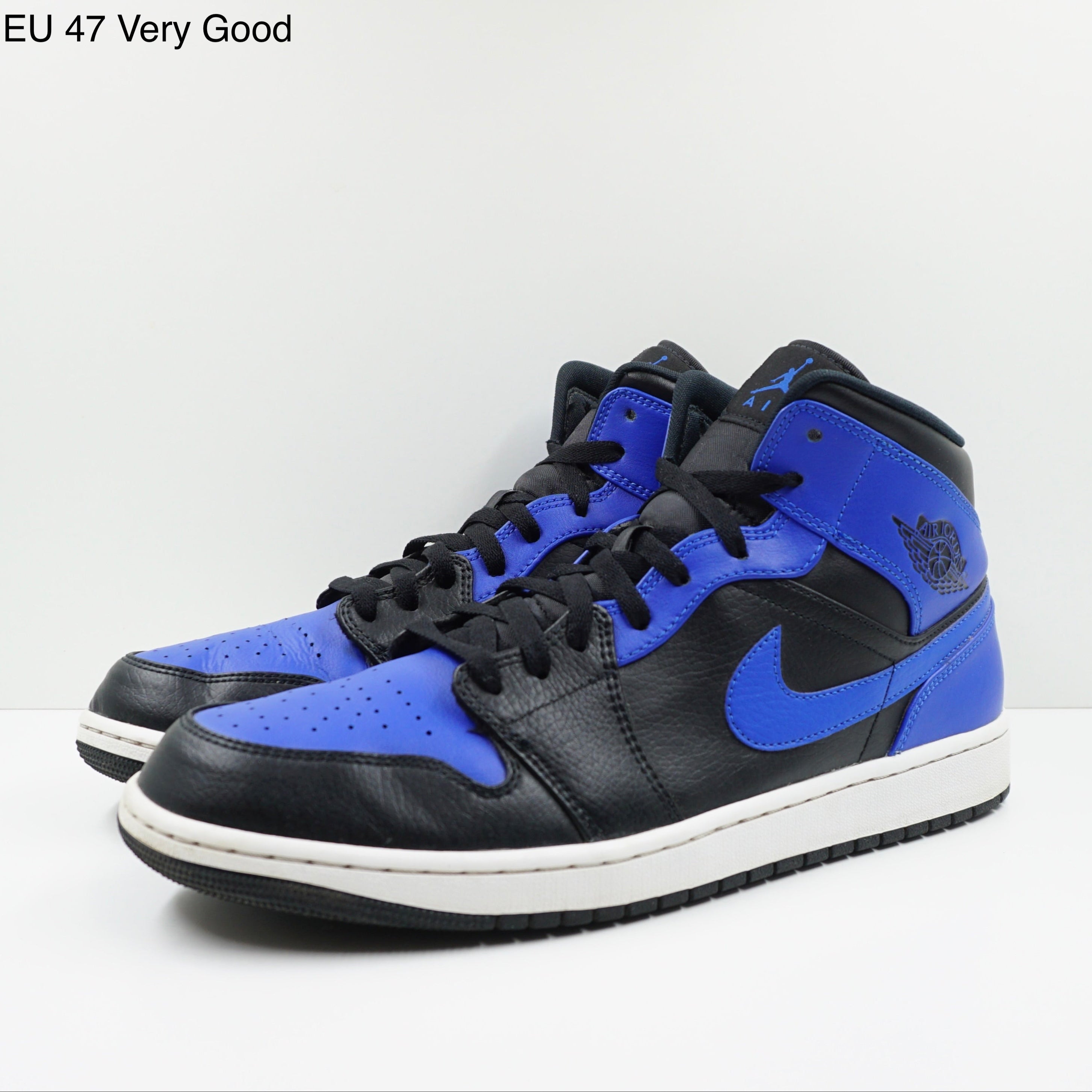 Jordan 1 Mid Hyper Royal Tumbled Leather