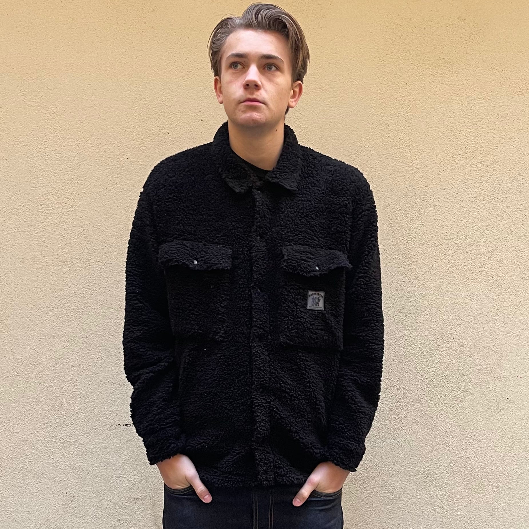 Sweet Sktbs Black Sherpa Overshirt Jacket