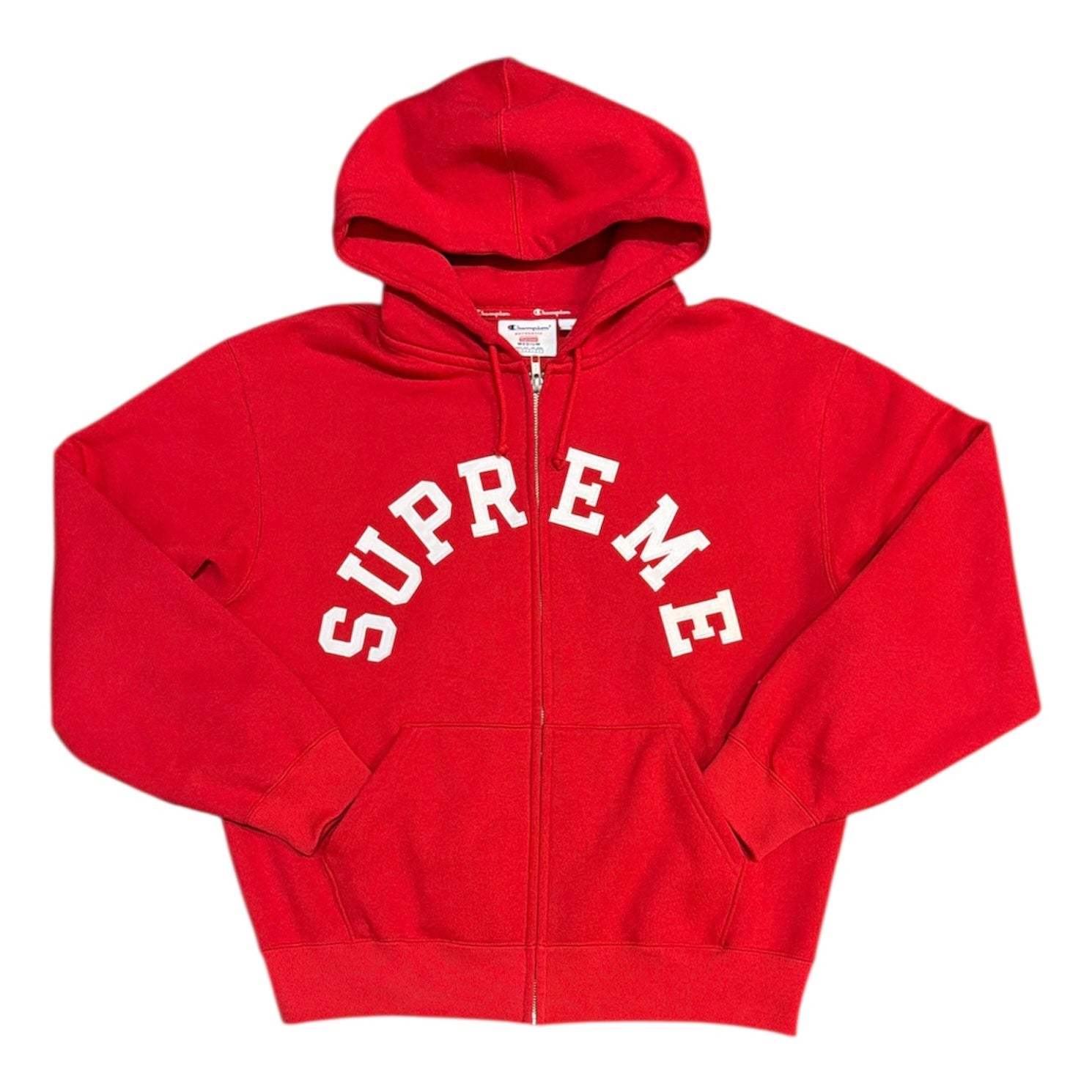 Supreme Champion Zip Up Red Hoodie