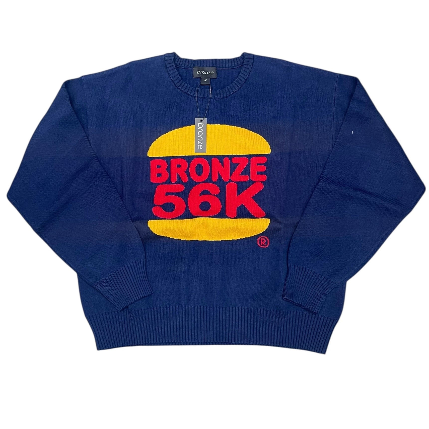 Bronze Burger Navy Knitted Sweatshirt