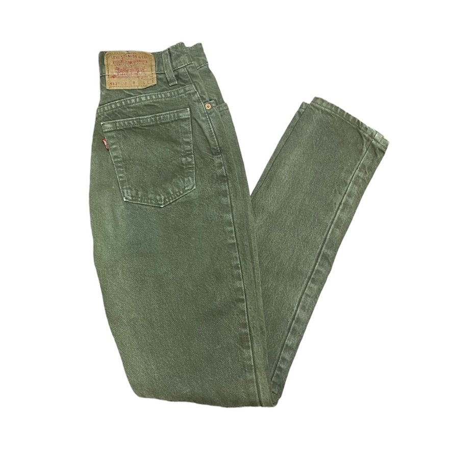 Vintage Levis 512 Green Slim Fit Jeans (W26)