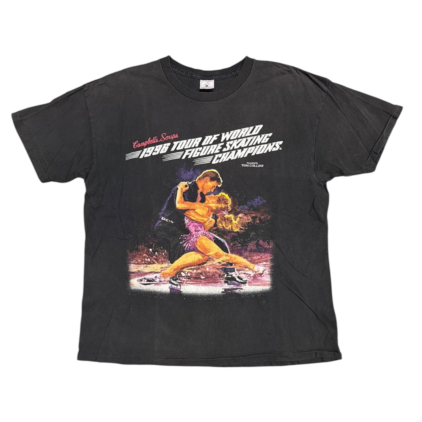 Vintage Delta 1996 Tour Of World Figure Skating Champions Black Tshirt
