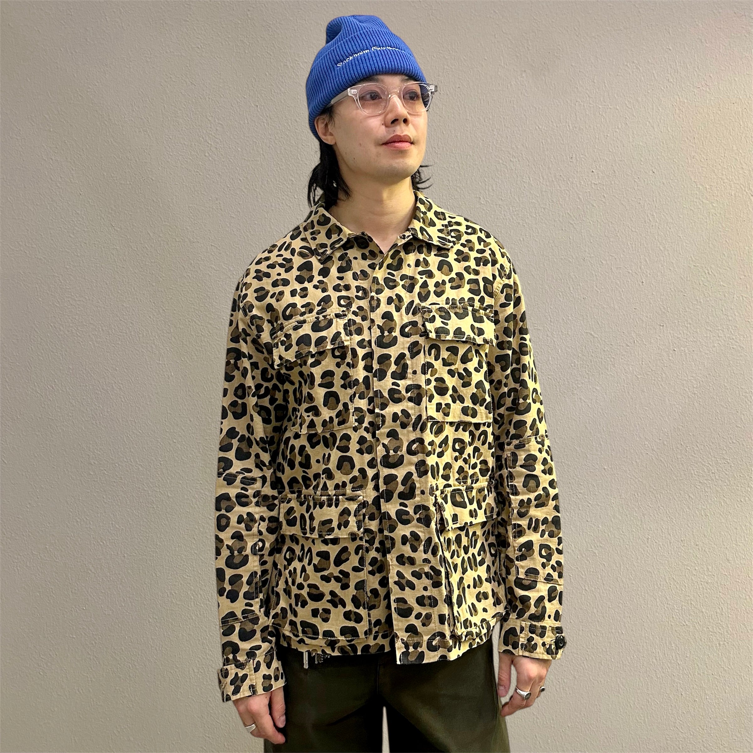 Stussy Cheetah Print Linen Field Jacket