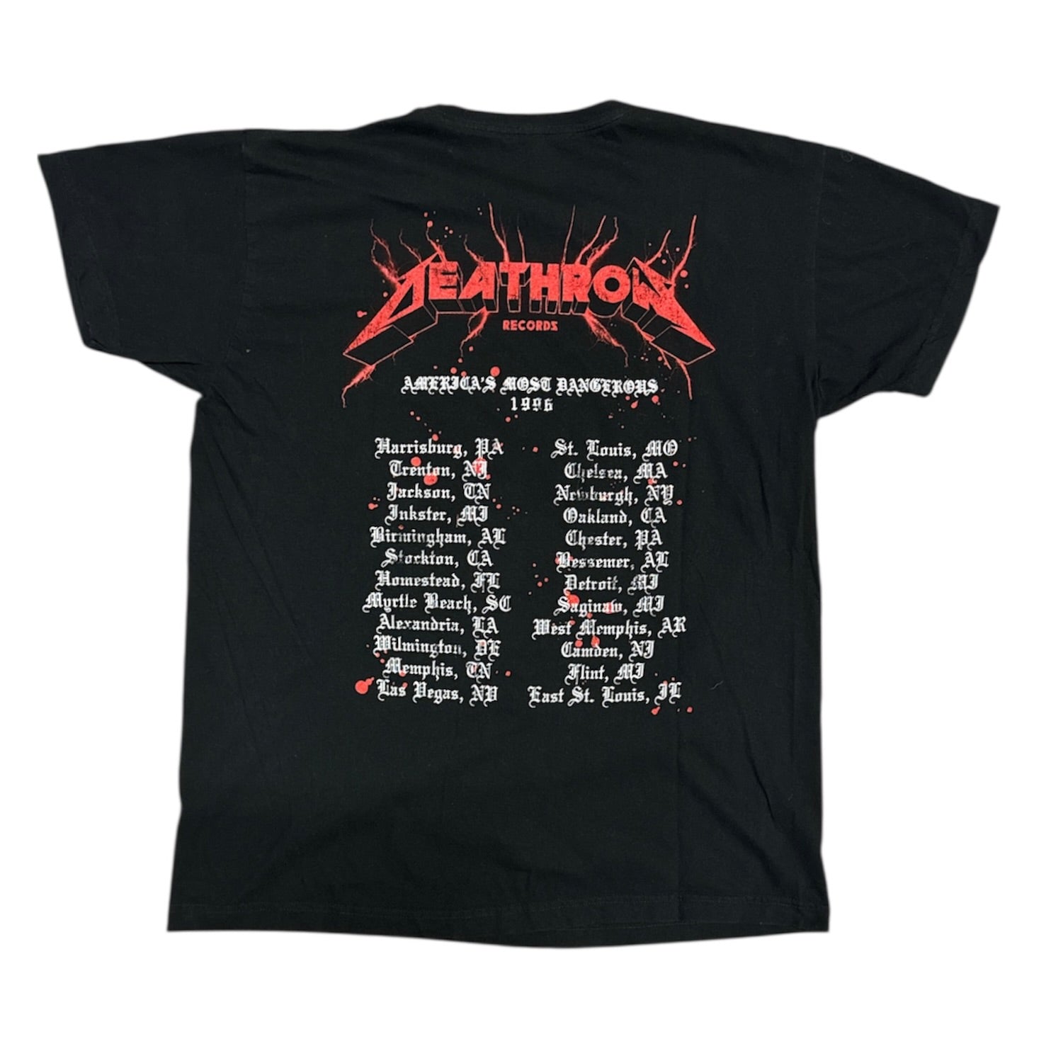 Deathrow Records Americas Most Dangerous Tour Black Tshirt