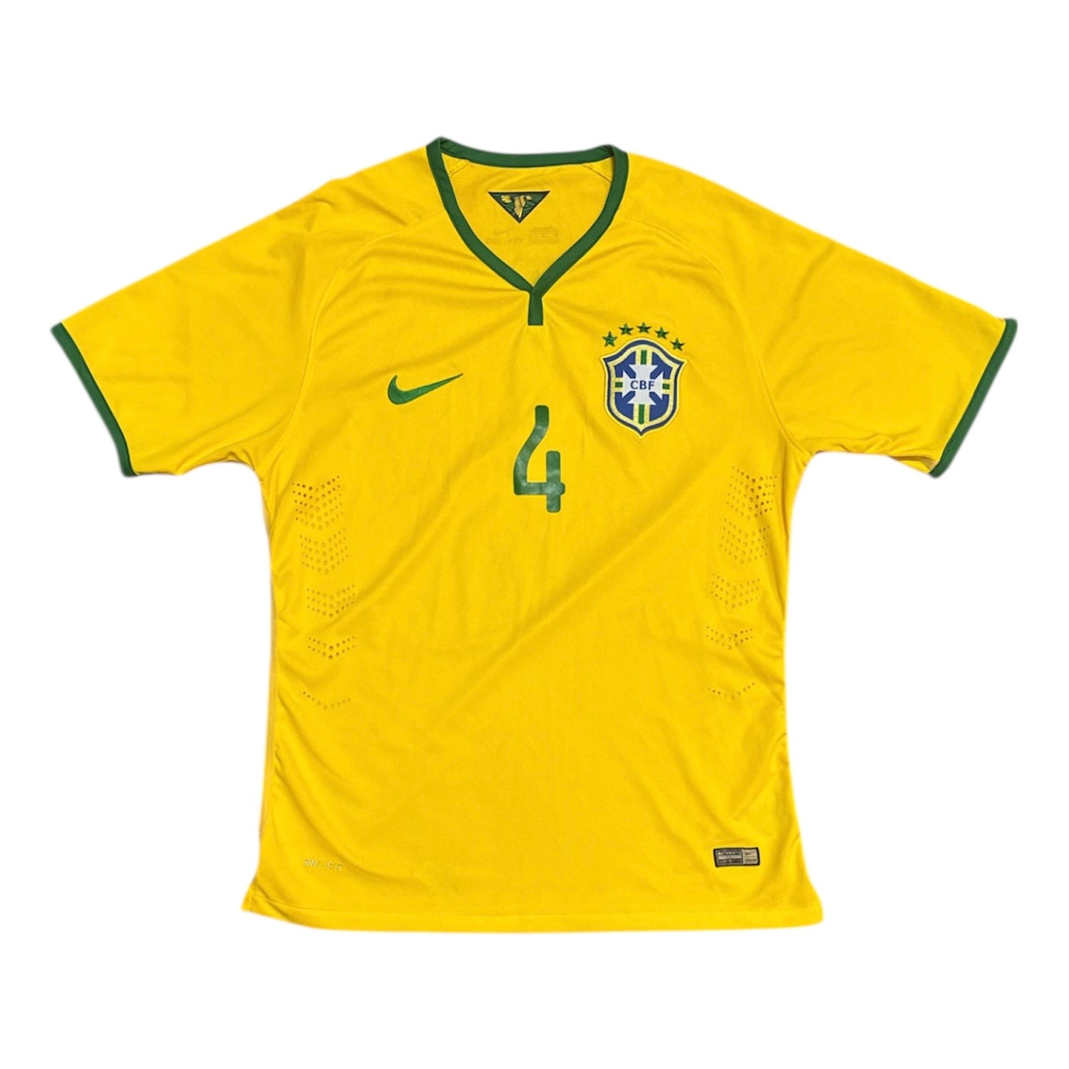Nike Brazil David Luiz #4 2014 Home Football Jersey
