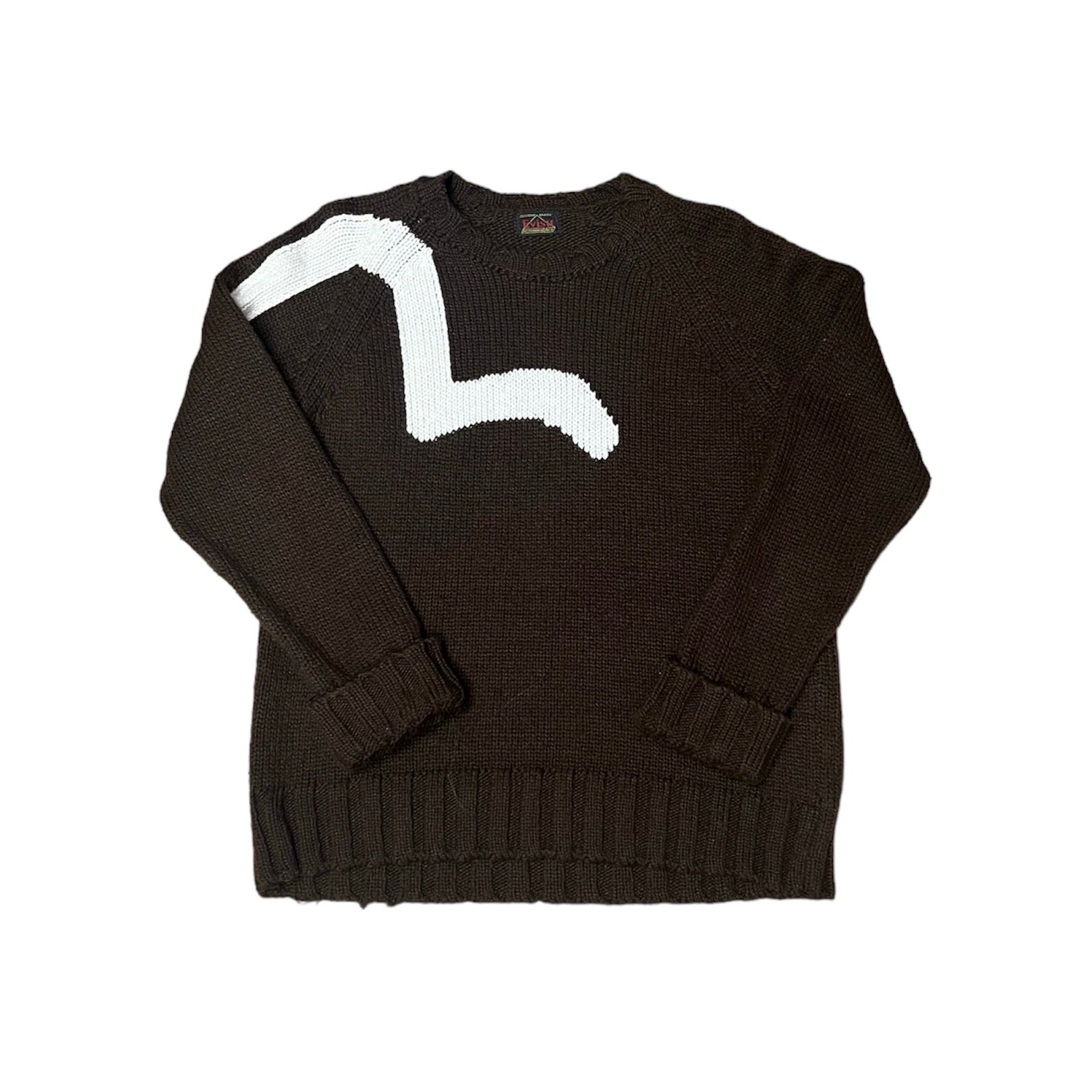 Evisu Brown Knitted Sweatshirt