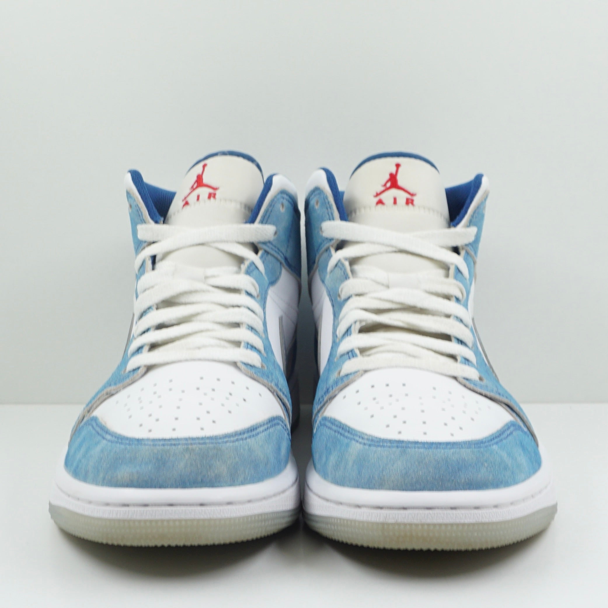 Jordan 1 Mid French Blue Fire Red