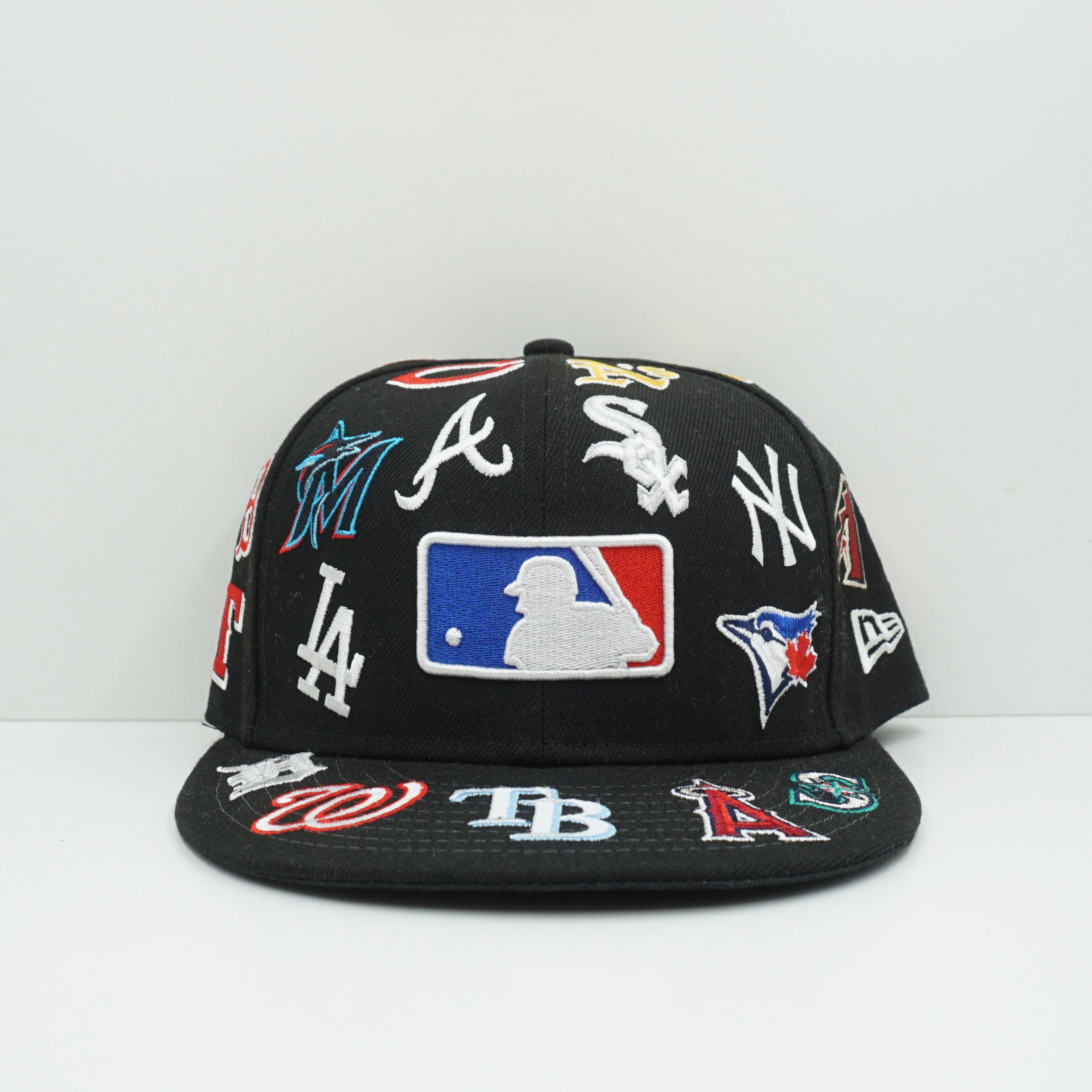 New Era MLB Logo Badge 100 Years Black Fitted Cap