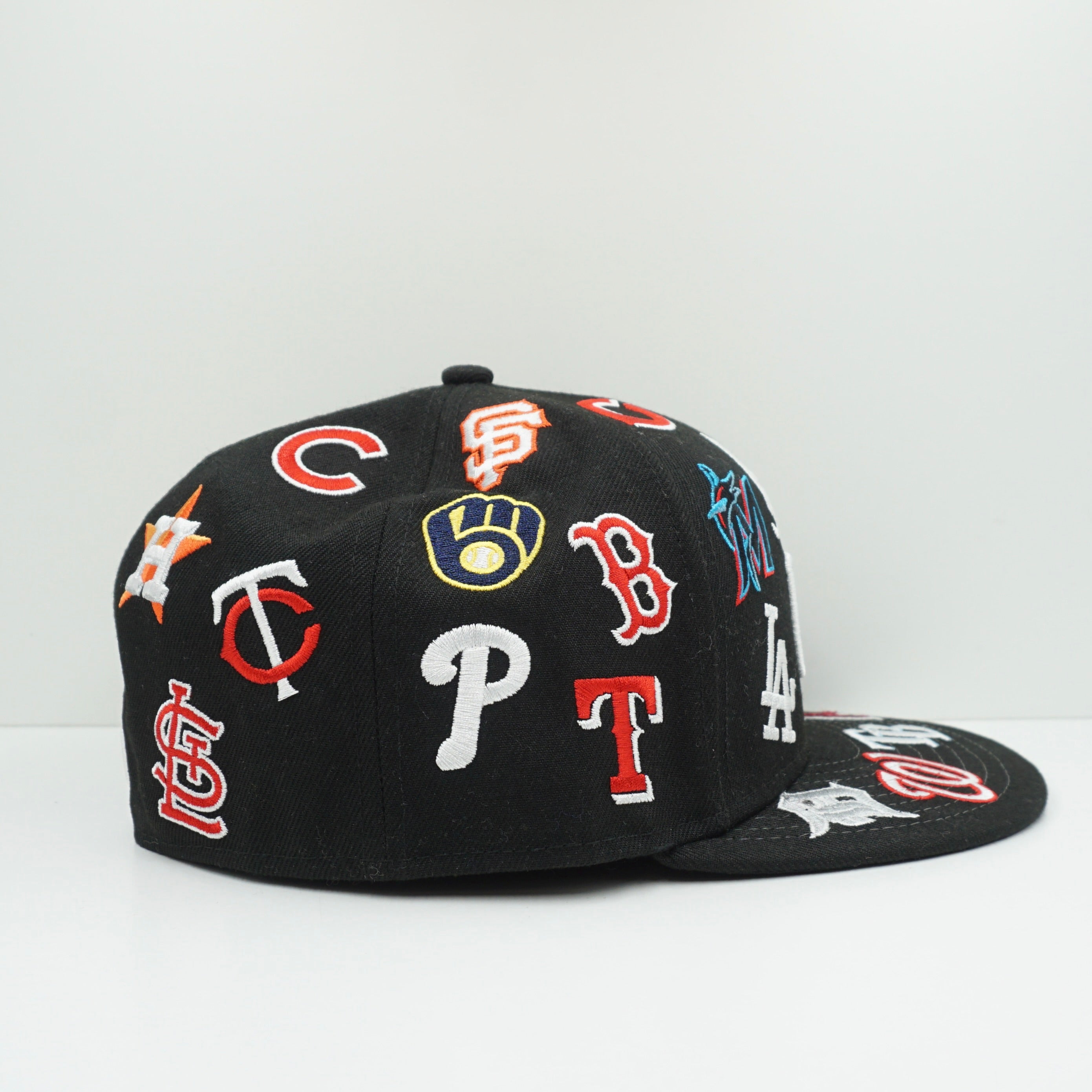 New Era MLB Logo Badge 100 Years Black Fitted Cap